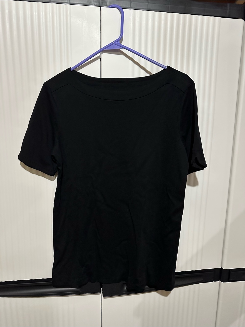 Chico's Black Short Sleeve Boatneck Tee